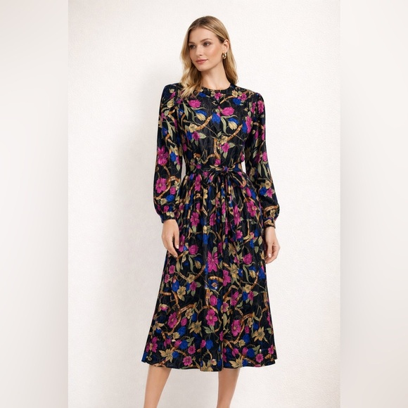 ORITE Dresses & Skirts - 🌸 Vintage Floral Midi Dress – ORITE – Size 15/16 (Fits M–L) 🌸